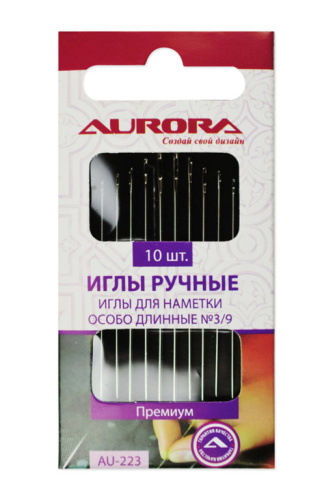 Фото иглы ручные для наметки особо длинные №3/9 aurora au-223 на сайте ArtPins.ru