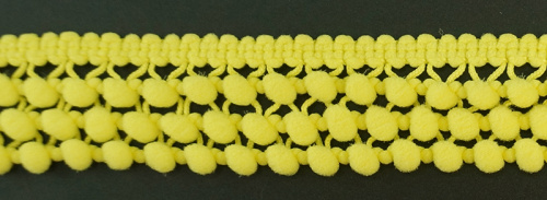 Фото тесьма с помпонами трехрядная лимонно-желтая cmm sew & craft 6000/3/11 на сайте ArtPins.ru