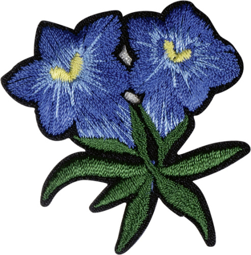 Фото термоаппликация цветок зелено-синий  hkm 42912 на сайте ArtPins.ru