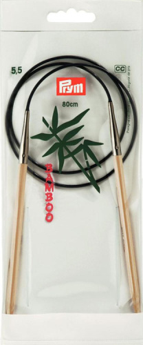 Спицы круговые Bamboo с гибкой фиолетовой леской 5.5 мм 80 см Prym 221509