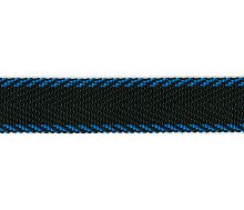 Тесьма ременная (стропа) PEGA черная с синими краями 20 мм