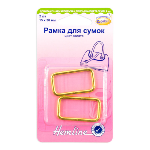 Фото рамка для сумок 30 мм hemline 4503.30.gd на сайте ArtPins.ru