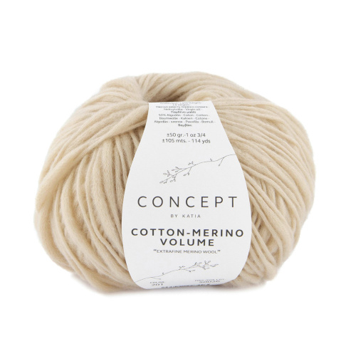 Пряжа Cotton-Merino Volume 50% хлопок 50% мериносовая шерсть 50 г 100 м KATIA 1296.201 фото
