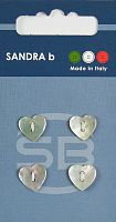 Пуговицы Sandra 4 шт на блистере натуральный CARD028