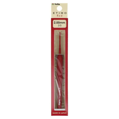 Крючок для вязания с ручкой ETIMO Red 2 мм алюминий пластик красный Tulip TED-020e