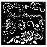 Трафарет Rose parfum bordure серии Mix Media 3D эффект STAMPERIA KSTDQ75