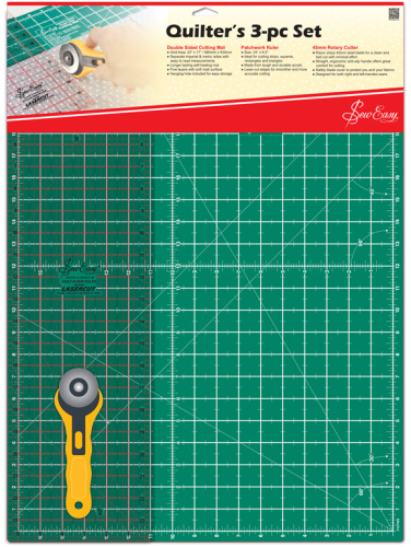 Фото набор для квилтинга: мат 580 х 430 мм линейка нож раскройный круглый er4104 на сайте ArtPins.ru