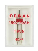 Иглы двойные стандарт № 80/4.0 1 шт Organ 130/705.80/4,0.1.H