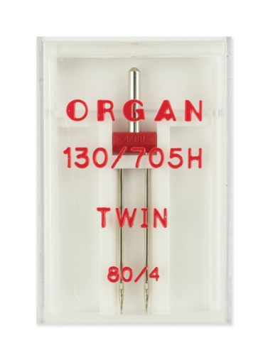 Фото иглы двойные стандарт № 80/4.0 1 шт organ 130/705.80/4,0.1.h на сайте ArtPins.ru
