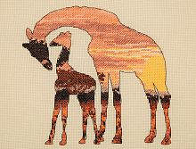 Набор для вышивания Maia Giraffes Silhouette 20*26 см MEZ 5678000-05042