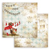 Бумага двухсторонняя для скрапбукинга Романтическое Рождество - Рождественские носки  STAMPERIA SBB830