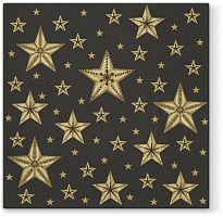 Салфетки трехслойные для декупажа коллекция Lunch  PAW Decor Collection Красивые звезды черного