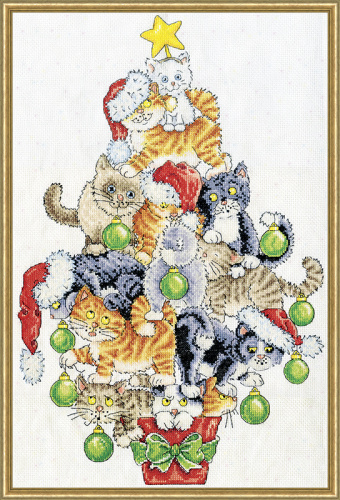 Набор для вышивания Рождественская елка из кошек DESIGN WORKS 3419 смотреть фото