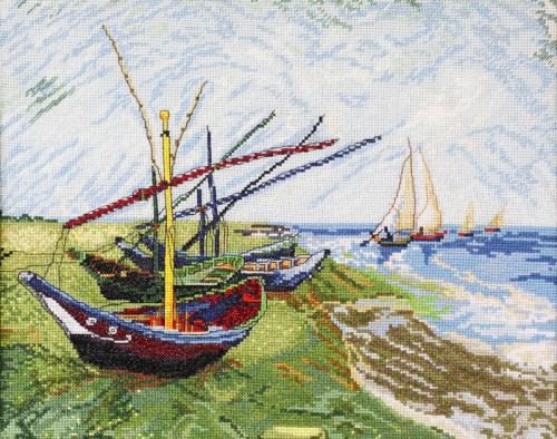 Набор для вышивания Лодки в Сен-Мари по картине Ван Гога Марья Искусница 06.003.01 смотреть фото