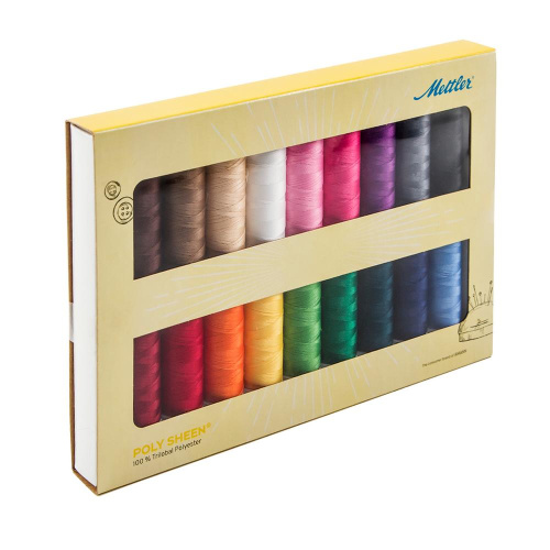 Фото набор с нитками poly sheen в подарочной упаковке 18 катушек amann group ps18-kit на сайте ArtPins.ru