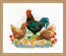 Набор для вышивания Петух с цыплятами  VERVACO PN-0170173