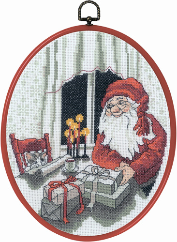 Набор для вышивания Санта и кот Permin 92-0621 смотреть фото
