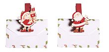 Декоративные прищепки с украшением Санта Клаус и конвертом  56903000