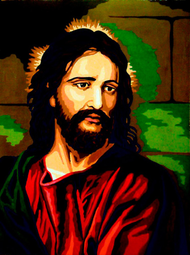 Канва жесткая с рисунком Иисус смотреть фото