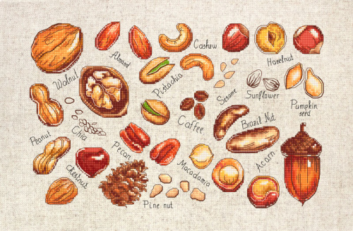 Набор для вышивания Орехи и семена смотреть фото