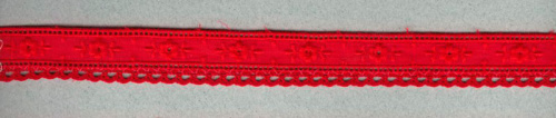 Фото шитьё с мерсеризованным кружевом 100% хлопок ширина 20 мм намотка 13.6 м цвет красный на сайте ArtPins.ru