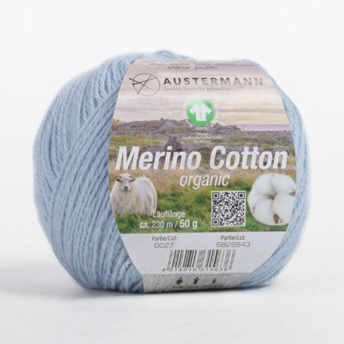 Пряжа Merino Cotton organic 55% шерсть 45% хлопок 50 г 230 м Austermann 98311-0027 фото