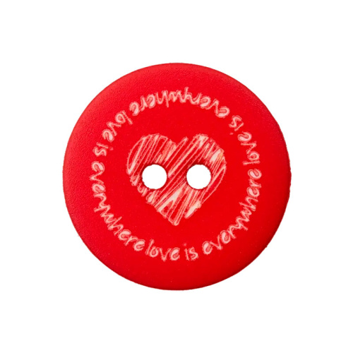 Пуговица с 2 отверстиями размер 20 мм пластик красный Union Knopf by Prym U0453871020004801-20