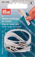 Непришивные вешалки для полотенец хлопковая лента с кнопкой подходит для льняной ткани белый Prym 401206