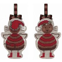 Набор для вышивания елочной игрушки CHAT NO?L  Рождественский кот  le boheur des dames 2737 Набор для вышивания елочной игрушки CHAT NO?L  Рождественский кот  le boheur des dames 2737