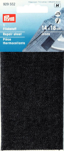 Заплатка термоклеевая джинсовая 100% хлопок 14x18 см черный 1 шт Prym 929552