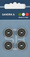 Пуговицы Sandra 4 шт на блистере черный CARD189