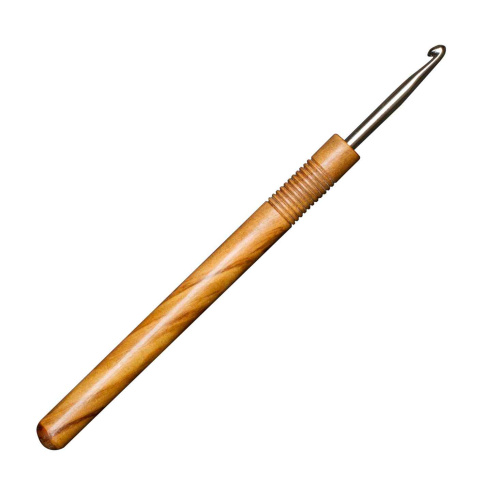 Фото крючок вязальный с ручкой из оливкового дерева №2.5 15 см addi 577-7/2.5-15 дешево