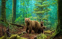 Картина стразами Медведи в лесу Алмазное хобби Ah5331