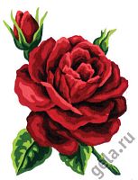 Канва жесткая с рисунком Красная роза SOULOS 43.103