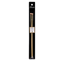 Спицы прямые Bamboo 9 мм 25 см бамбук натуральный 2 шт в упаковке Tulip KNS100900