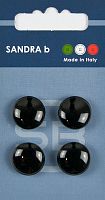 Пуговицы Sandra 4 шт на блистере черный CARD156