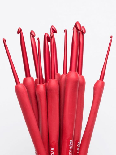 Крючок для вязания с ручкой ETIMO Red 2.5 мм алюминий пластик красный Tulip TED-040e фото 2