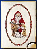 Набор для вышивания: Санта с животными  OEHLENSCHLAGER 66222