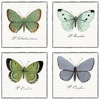 Салфетки трехслойные для декупажа коллекция Lunch Sagen Vintage Design Большие бабочки