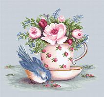 Набор для вышивания Птичка и чашка чая - BA2324