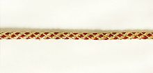 Шнур плетеный PEGA с люрексом золото с бордовым 7 мм 15 м