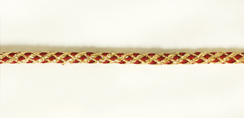 Фото шнур плетеный pega с люрексом золото с бордовым 7 мм 15 м на сайте ArtPins.ru