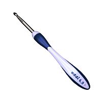 Крючок вязальный с эргономичной пластиковой ручкой addiSwing Maxi №6 17 см ADDI 141-7/6-17