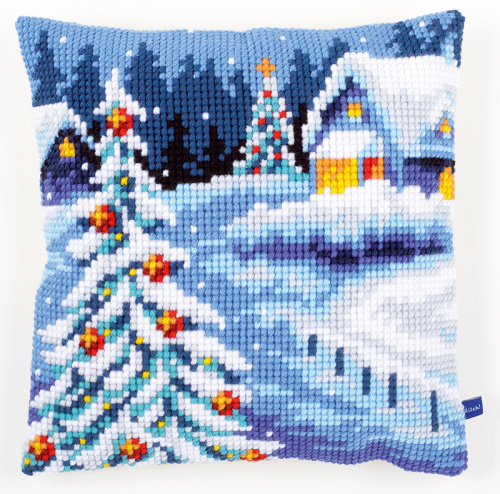 Набор для вышивания подушки Зимний пейзаж - PN-0154633 смотреть фото