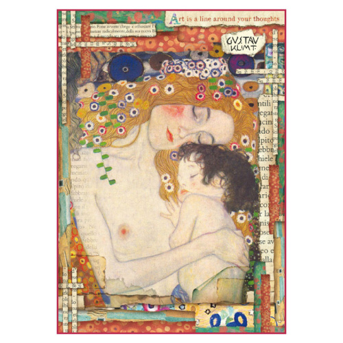 Бумага рисовая мини - формат  сюжет по мотивам картины художника Klimt Le tre et? della donna фото