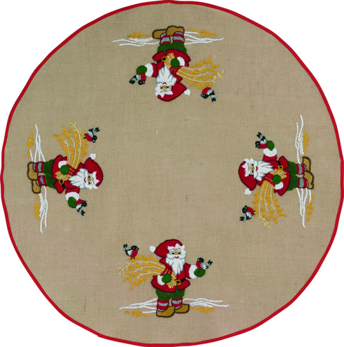 Набор для вышивания коврика под ёлку Санта с птичками смотреть фото