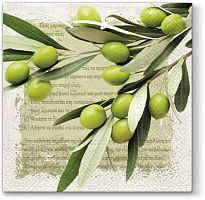 Салфетки трехслойные для декупажа коллекция Lunch  PAW Decor Collection Греческие оливки