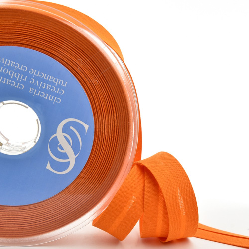 Фото косая бейка хлопок полиэстер 20 мм 25 м цвет 34 оранжевый safisa 6120-20мм-34 на сайте ArtPins.ru