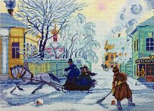 Набор для вышивания Морозный день по картине  Б. Кустодиева