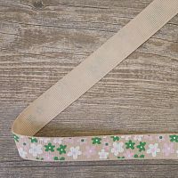 Лента репсовая на картонной катушке "Цветочки"